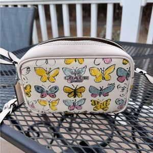 Coach Cream Crossbody Bag with Butterfly Print
